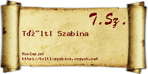 Töltl Szabina névjegykártya