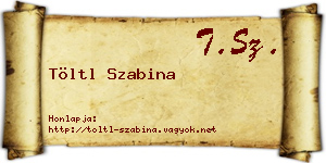 Töltl Szabina névjegykártya